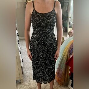 Elegant Black and Silver Women's Dress